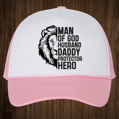 Man of God Christian Dad Trucker Hat