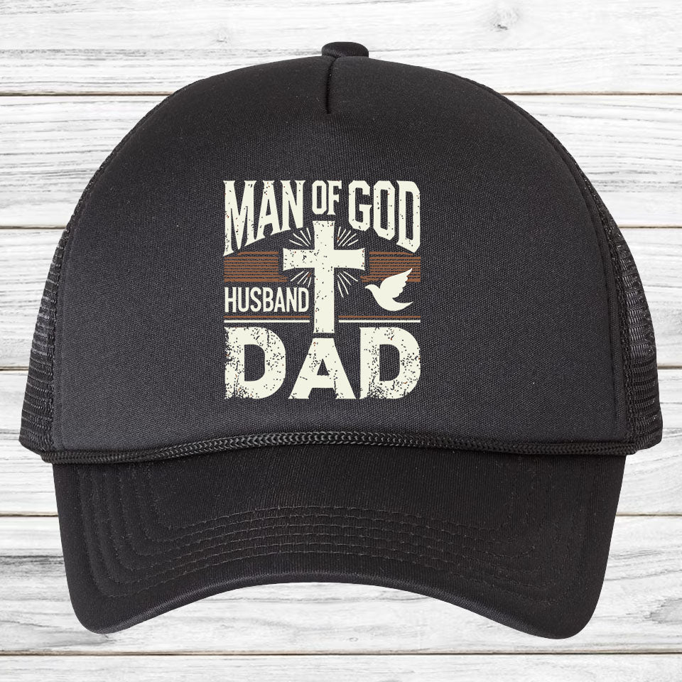 Man of God Faith Based Trucker Hat For Dad