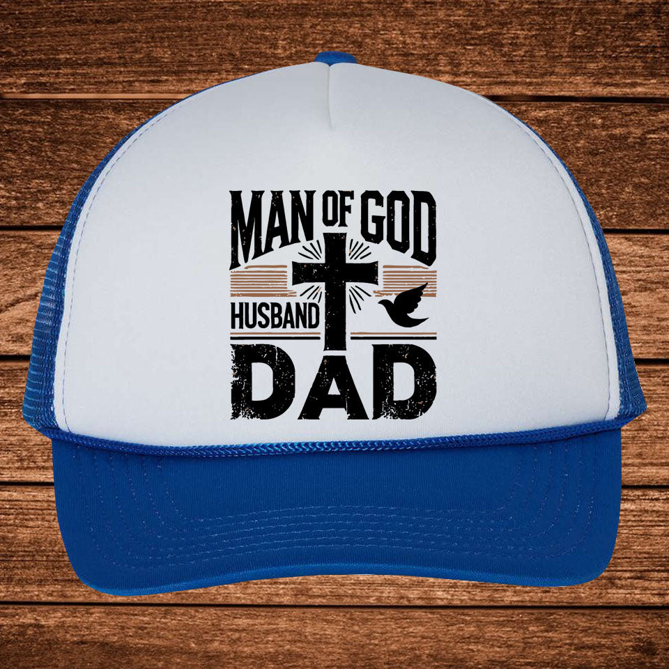Man of God Faith Based Trucker Hat For Dad