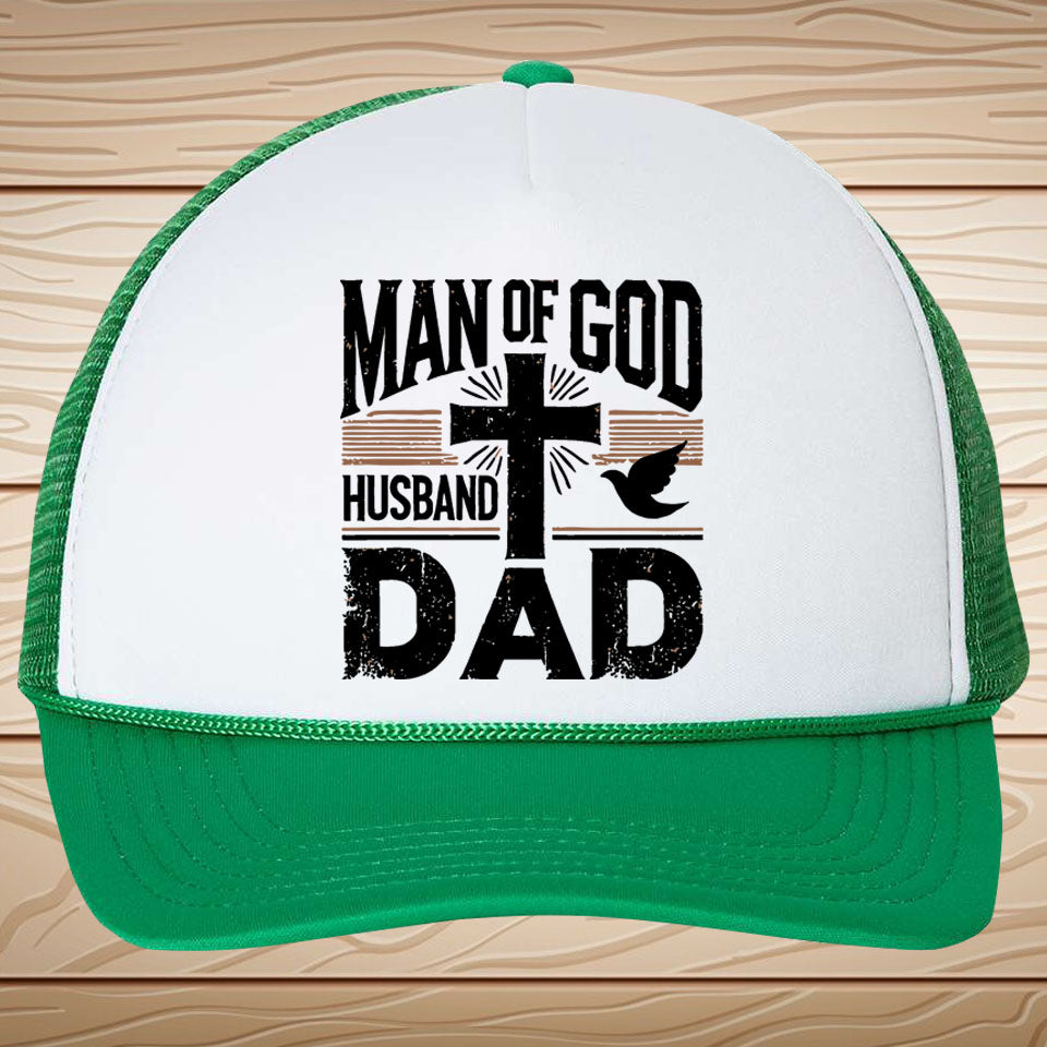 Man of God Faith Based Trucker Hat For Dad