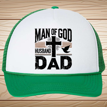 Man of God Faith Based Trucker Hat For Dad