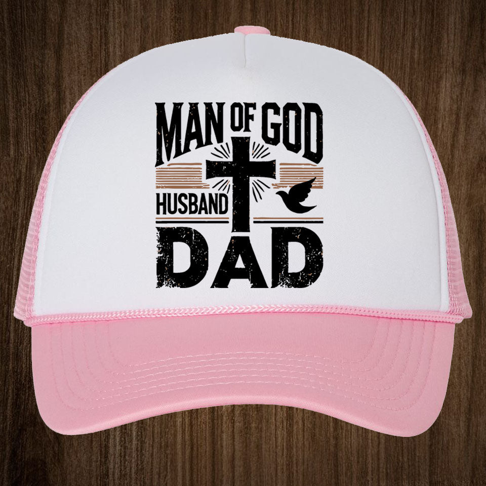 Man of God Faith Based Trucker Hat For Dad