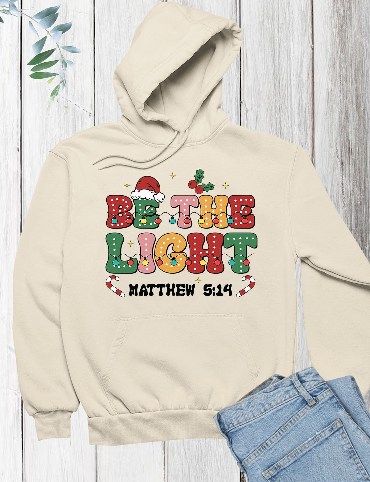 Be The Light Christmas Bible Verse Hoodie