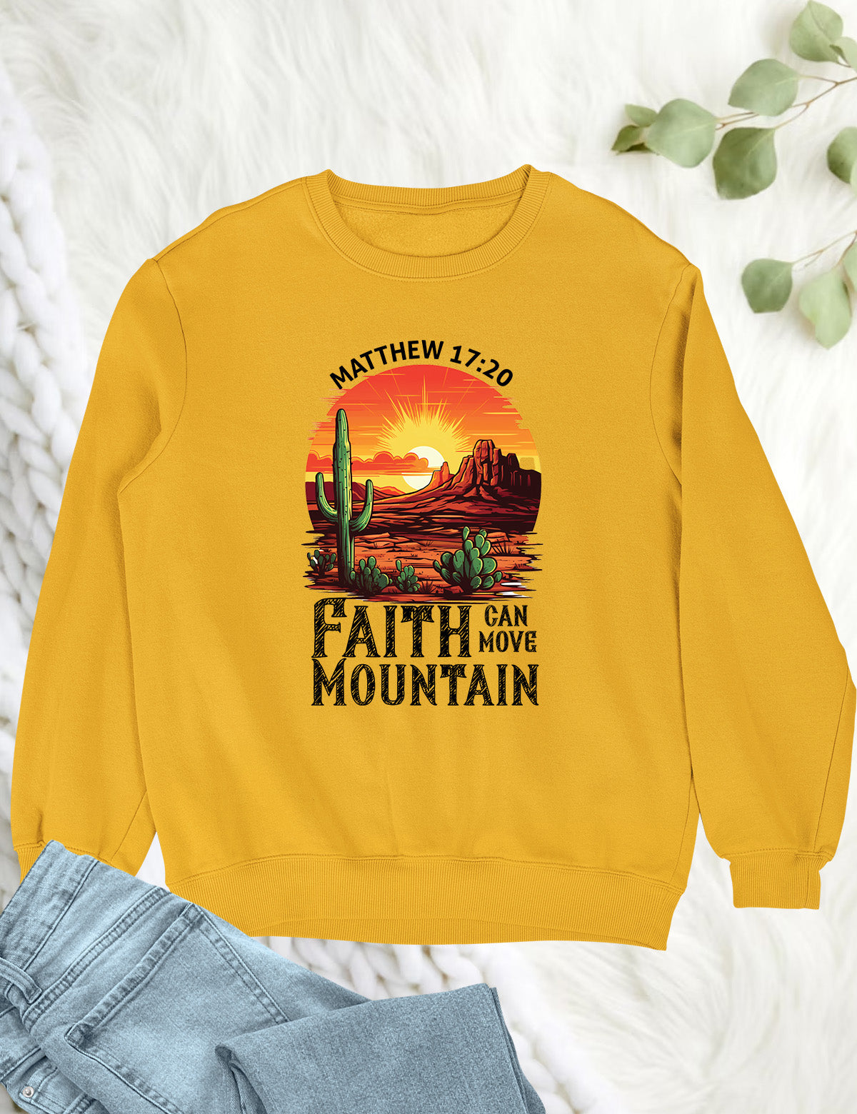 Faith Can Move Mountains Boho Christians Sweatshirts