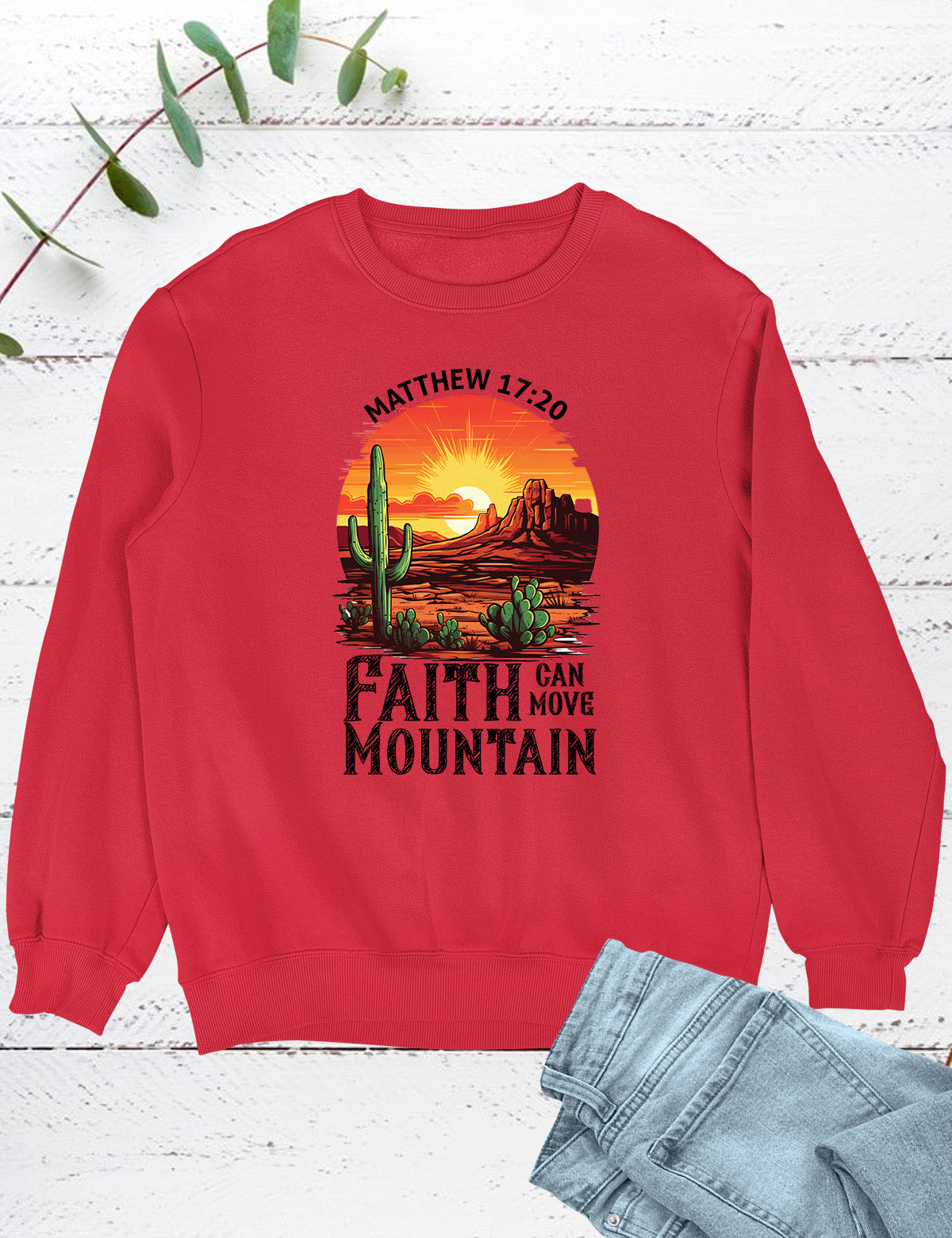 Faith Can Move Mountains Boho Christians Sweatshirts