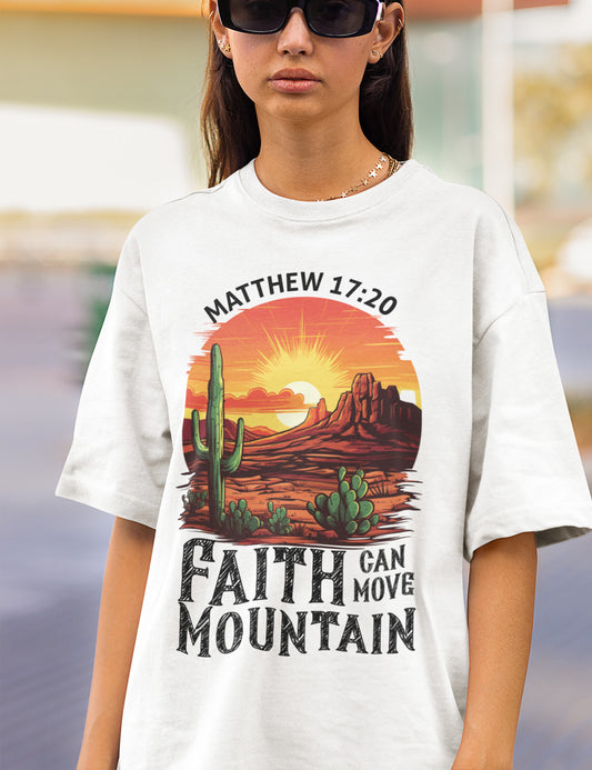 Faith Can Move Mountains Boho Christians T Shirts