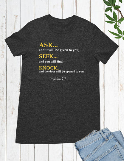 Matthew 7 Bible Verse Ask Seek Knock Sweatshirt