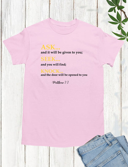 Matthew 7 Bible Verse Ask Seek Knock Sweatshirt