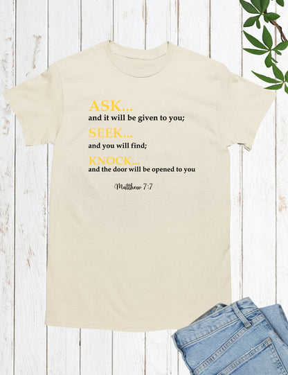 Matthew 7 Bible Verse Ask Seek Knock Sweatshirt