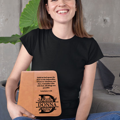 Monogrammed Bible Cover With Custom Name and Verse