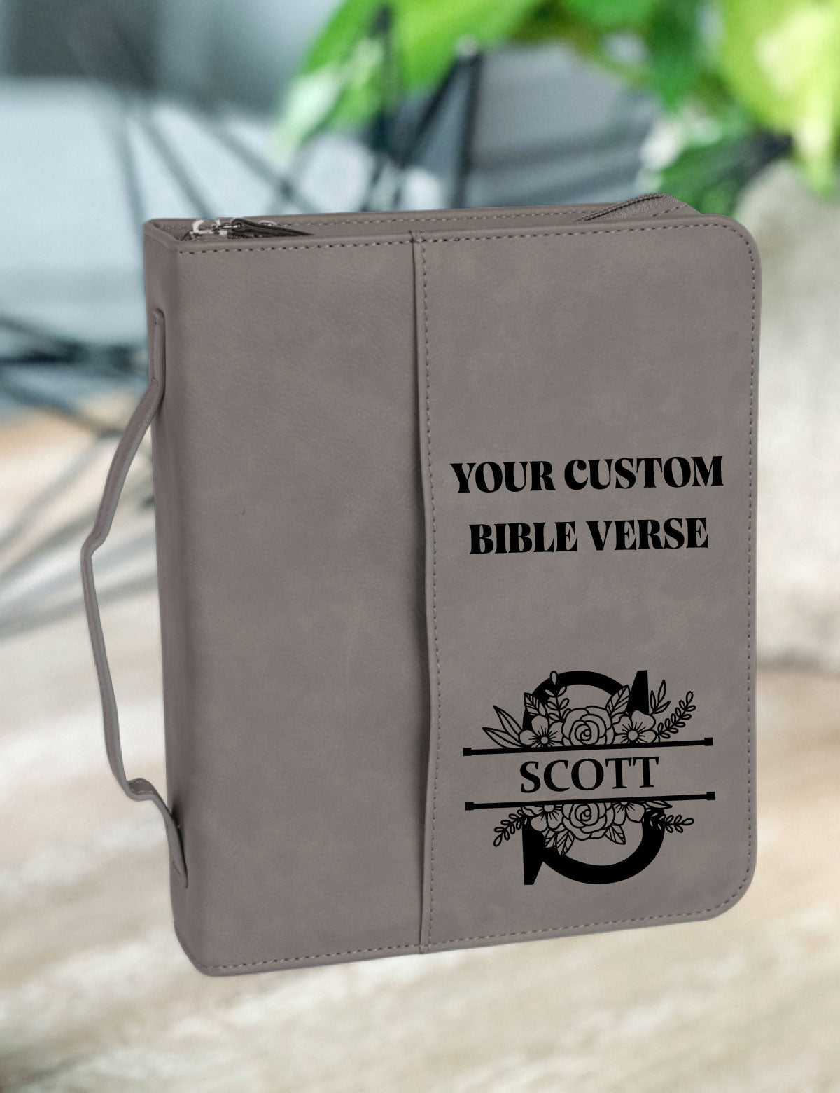 Monogrammed Bible Cover With Custom Name and Verse