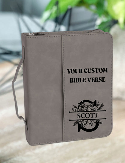 Monogrammed Bible Cover With Custom Name and Verse