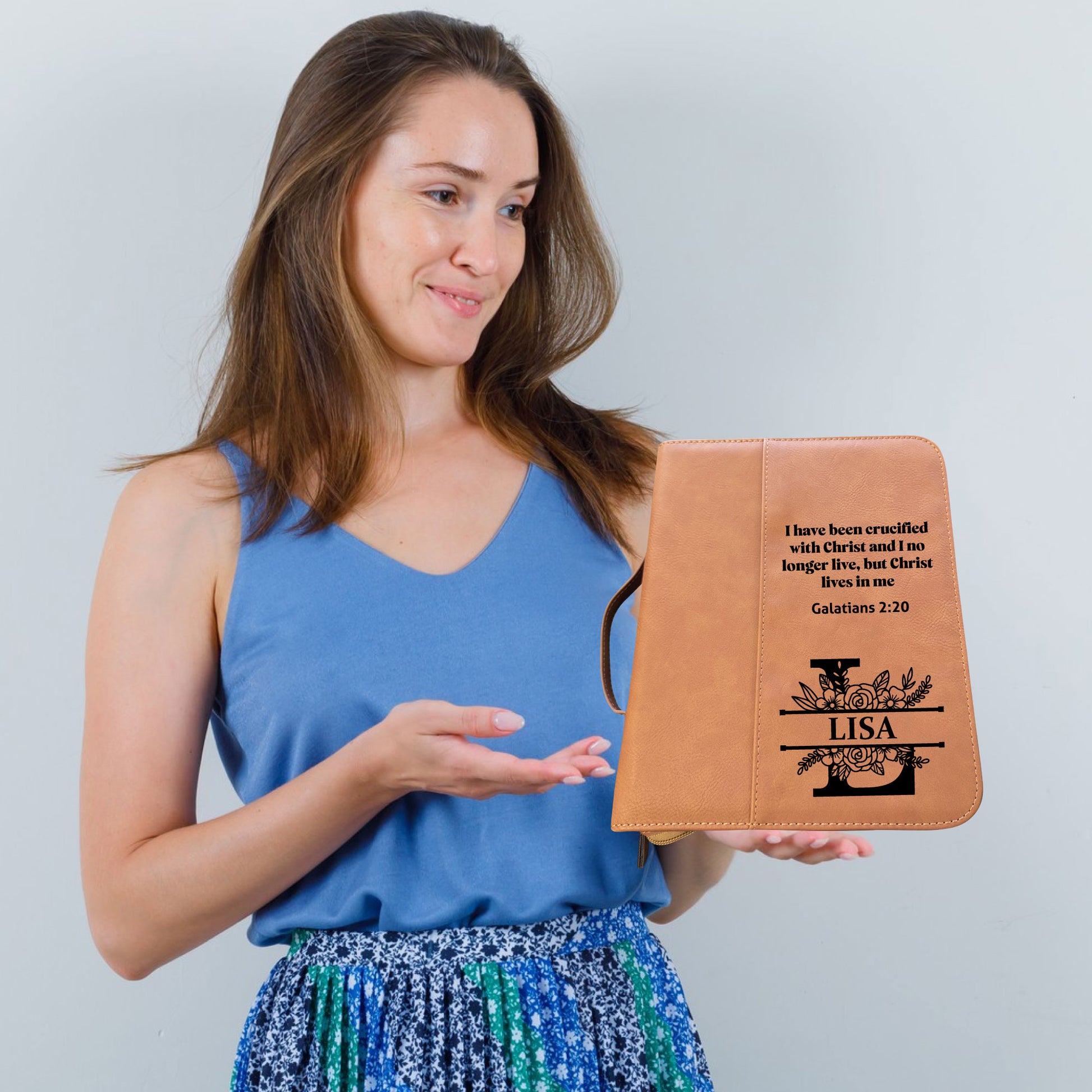 Monogrammed Bible Cover With Custom Name and Verse