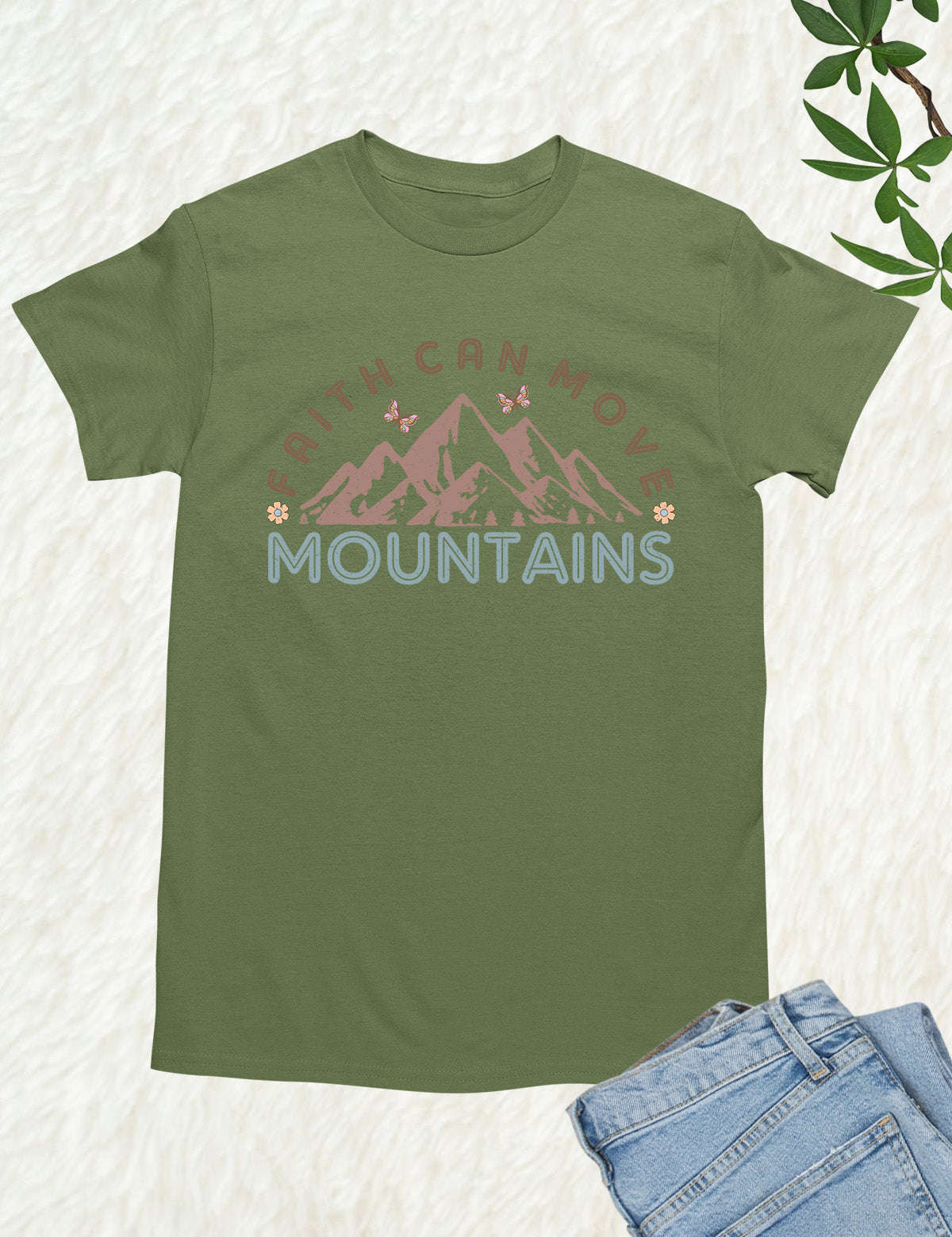 Faith Based Mountain Bible Verse T Shirt
