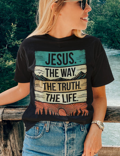 Jesus the Way Truth Life Groovy T Shirt