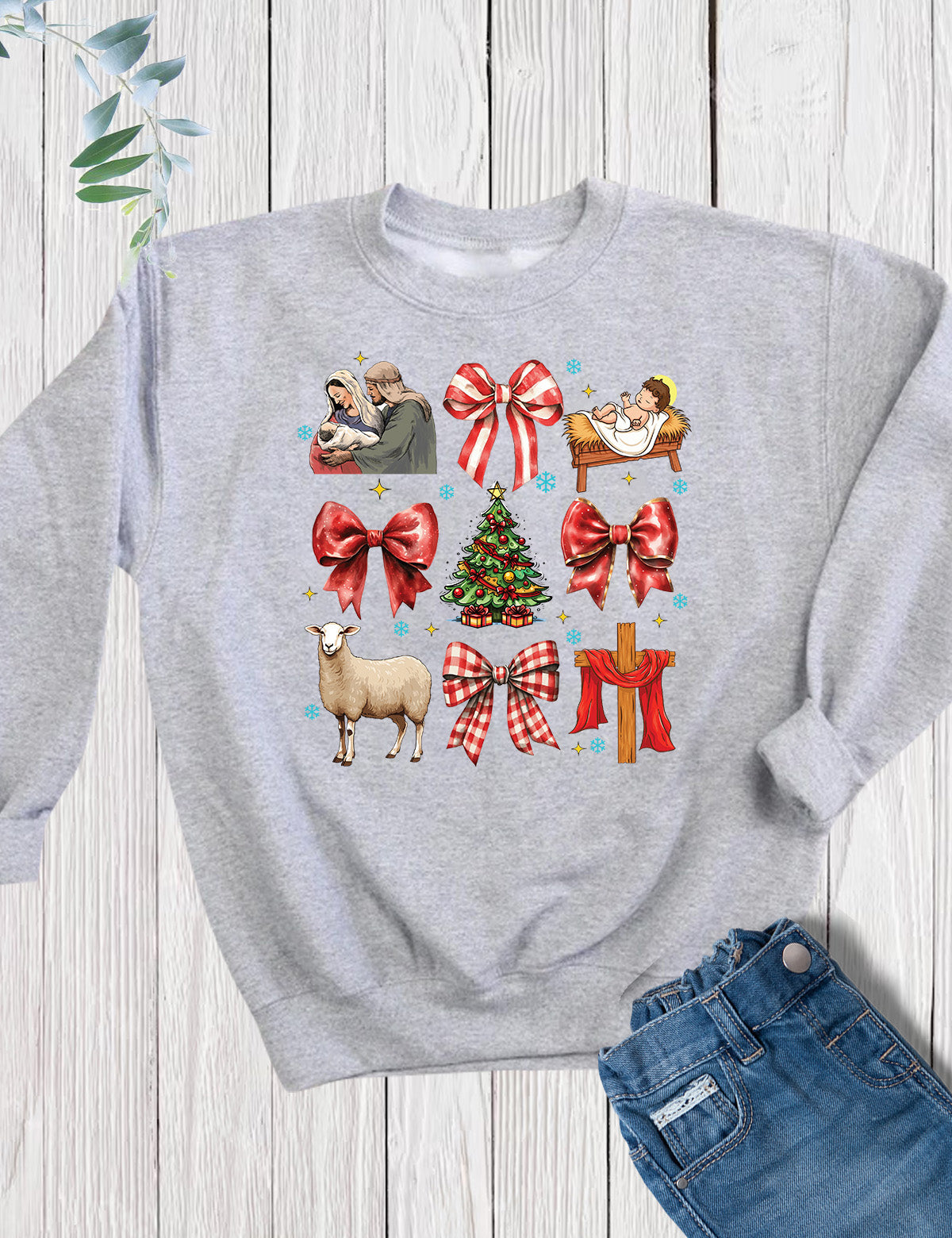 Coquette Jesus Christmas Kids Sweatshirt