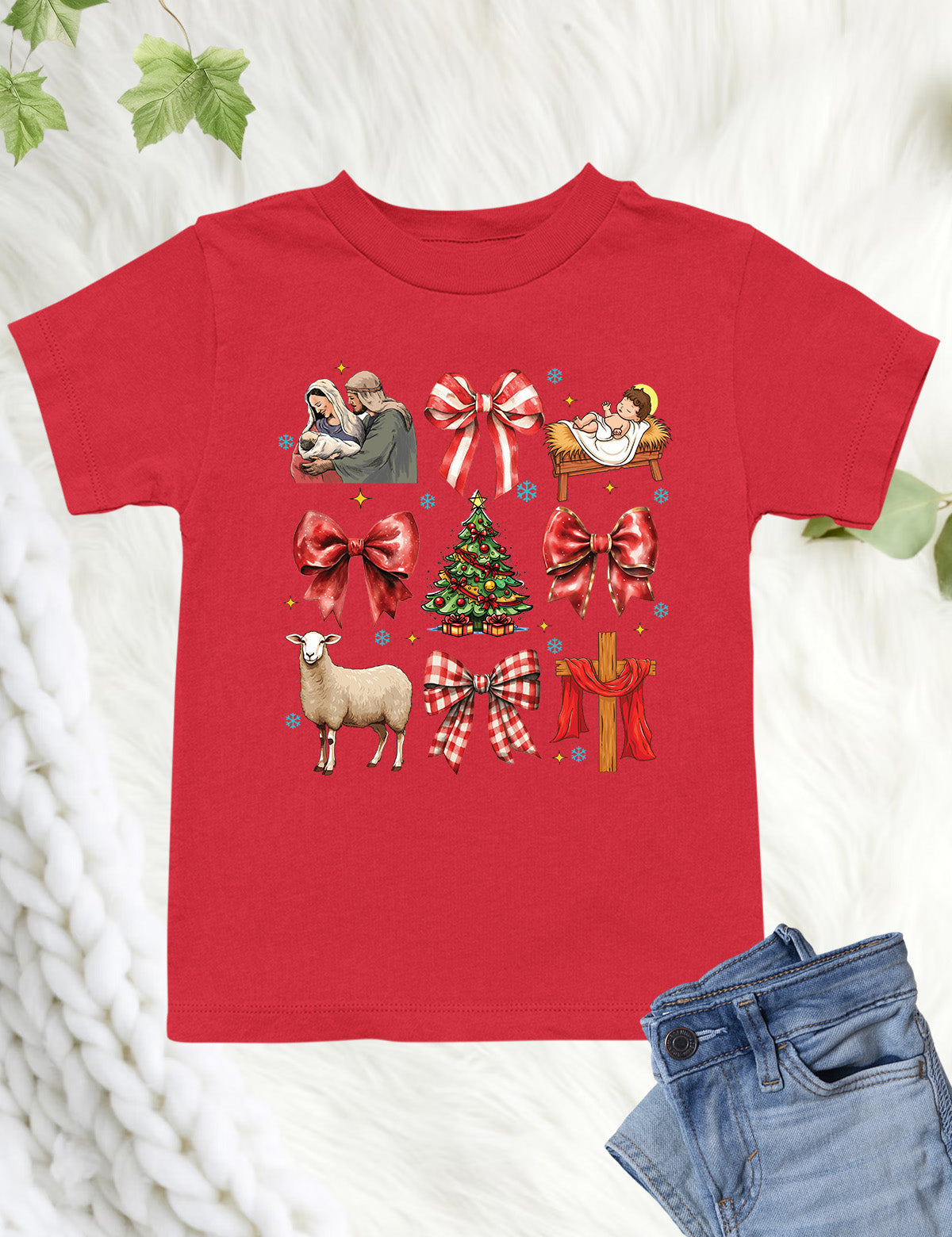 Coquette Jesus Christmas Kids Sweatshirt