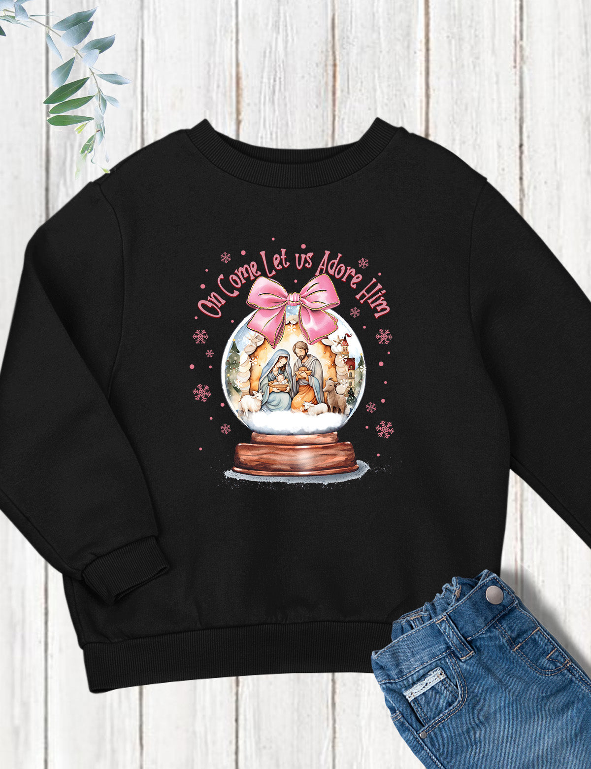 Christian Kids Christmas Apparel Come Let us Adore Him