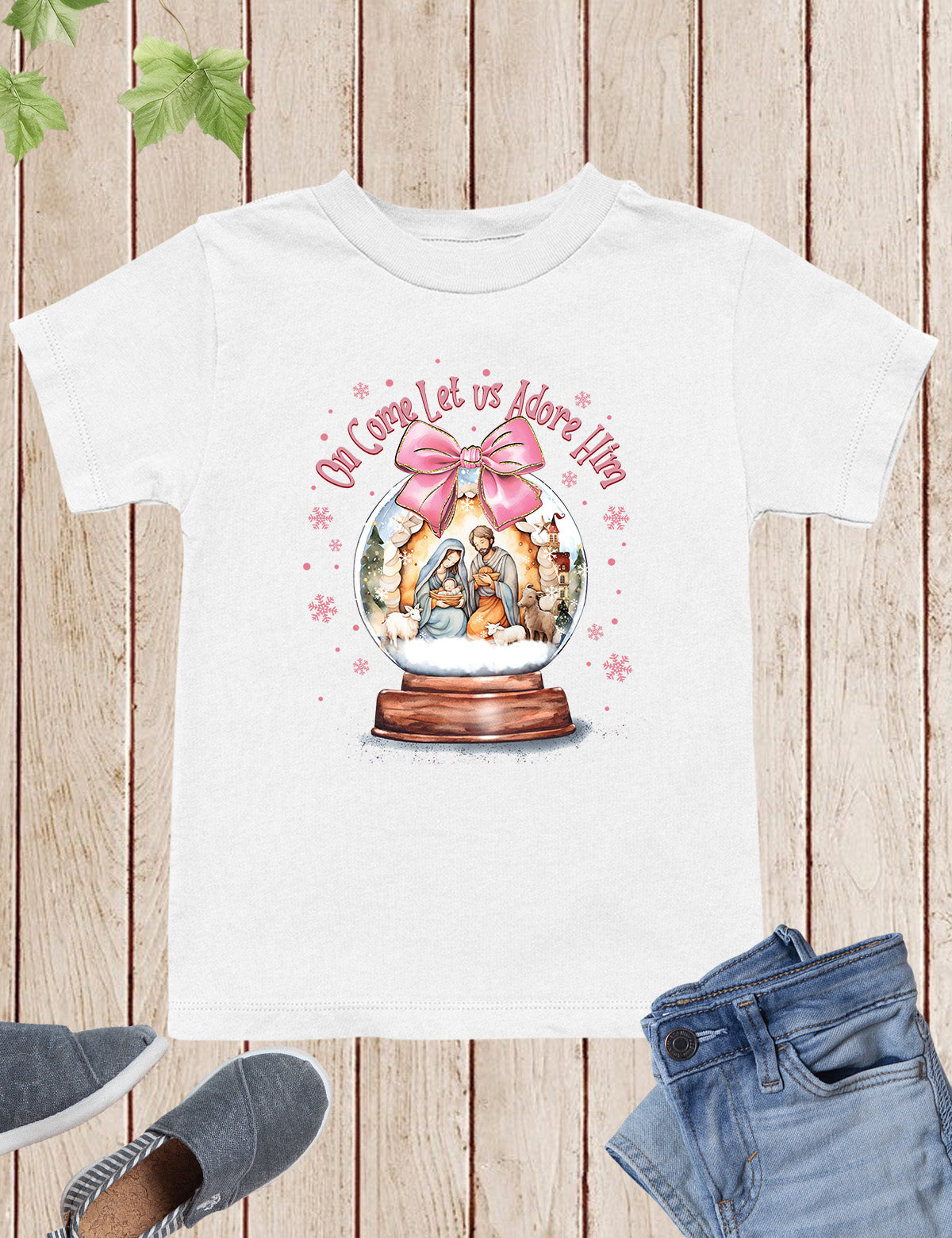 Christian Kids Christmas Apparel Come Let us Adore Him