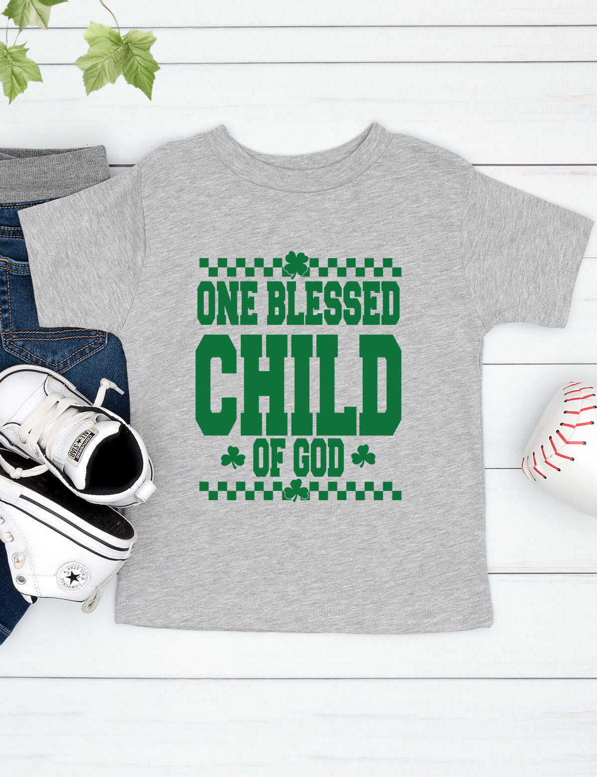 One Blessed Child of God Irish Christian Kids Shirt