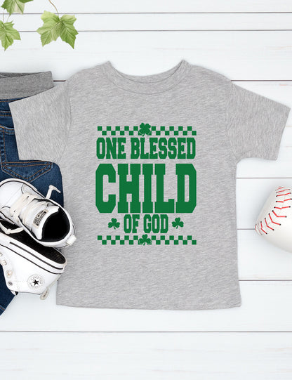 One Blessed Child of God Irish Christian Kids Shirt