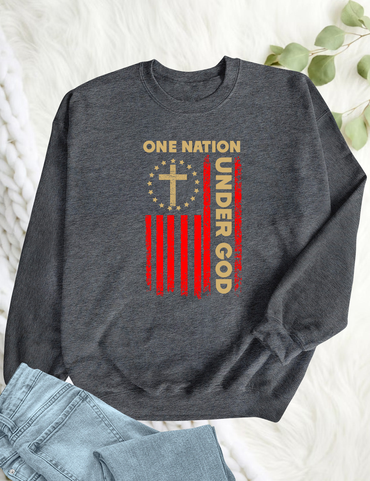One Nation Under God Flag Christian Sweatshirt