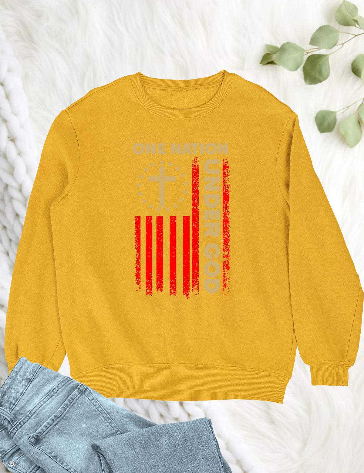 One Nation Under God Flag Christian Sweatshirt