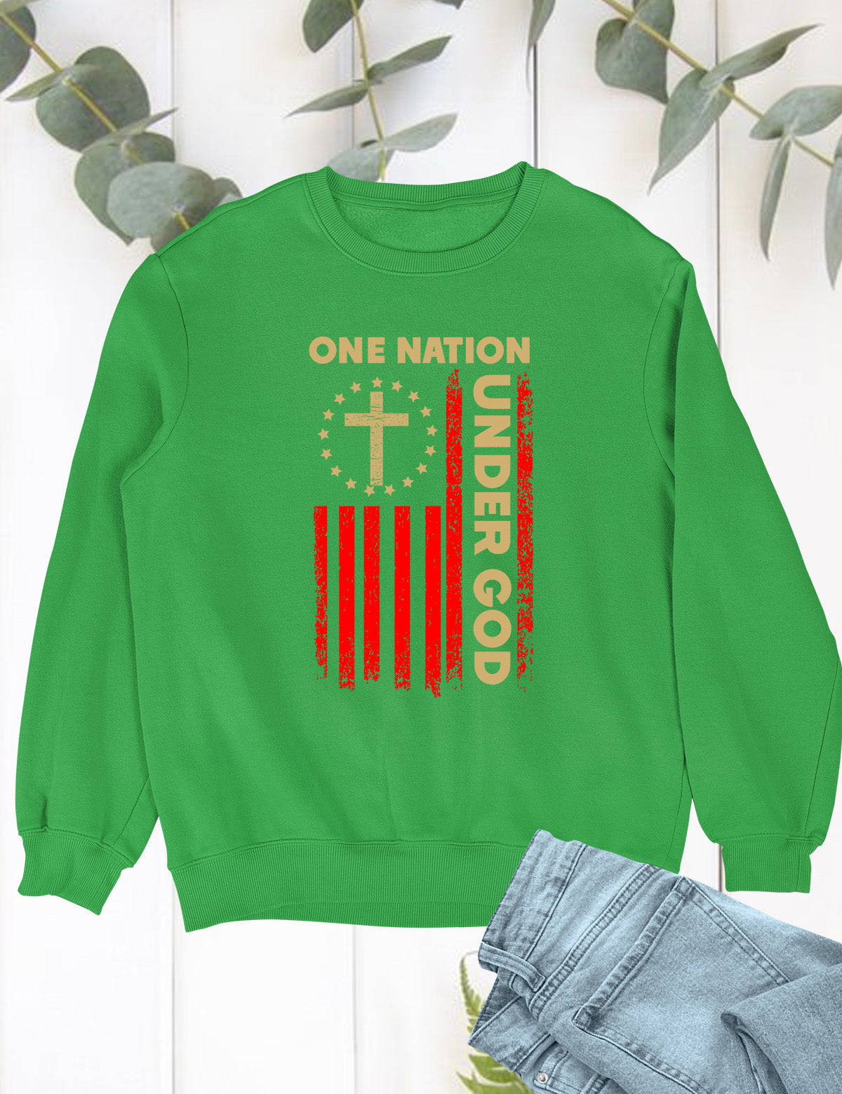 One Nation Under God Flag Christian Sweatshirt