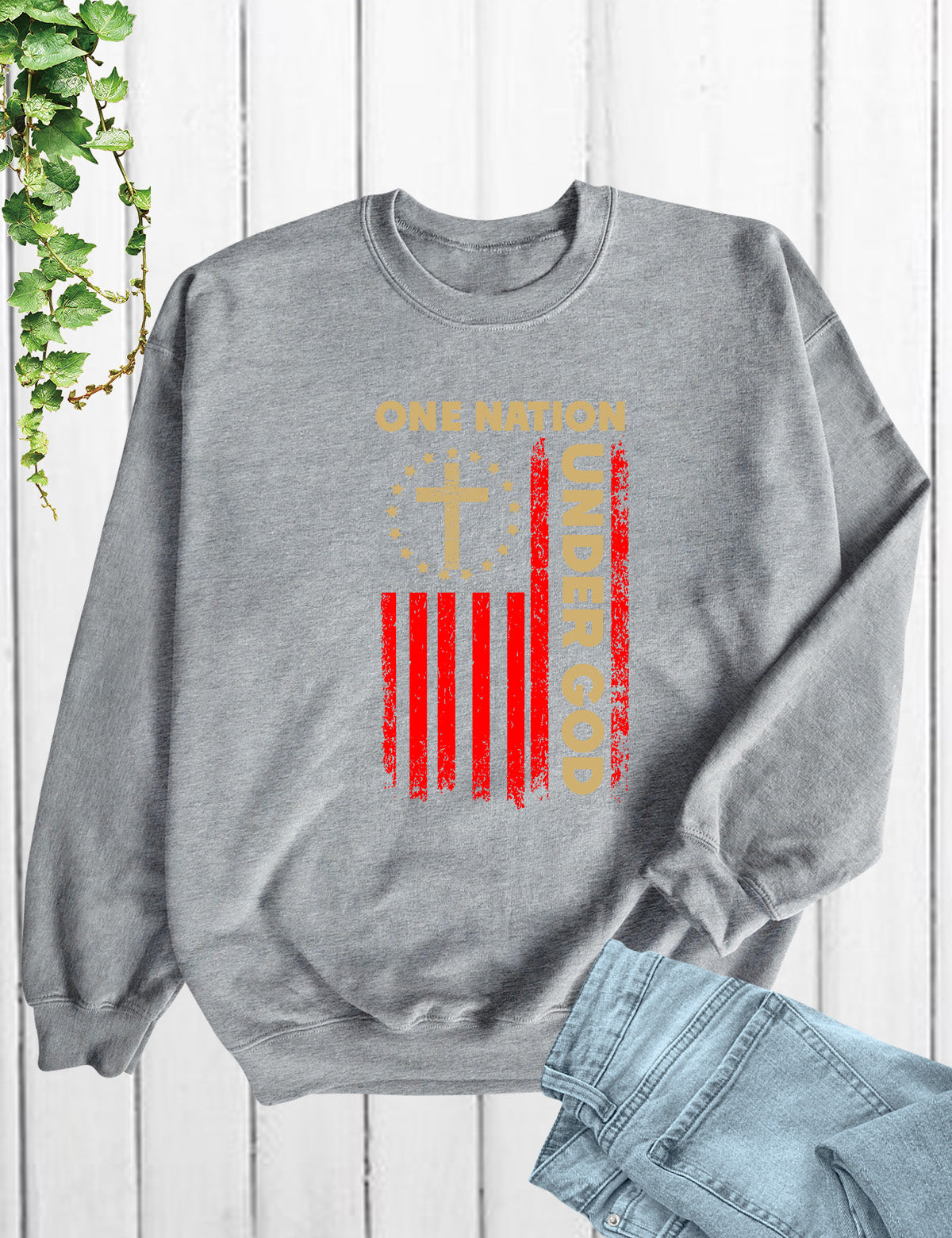 One Nation Under God Flag Christian Sweatshirt