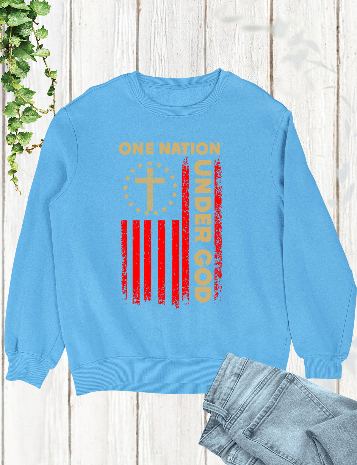 One Nation Under God Flag Christian Sweatshirt