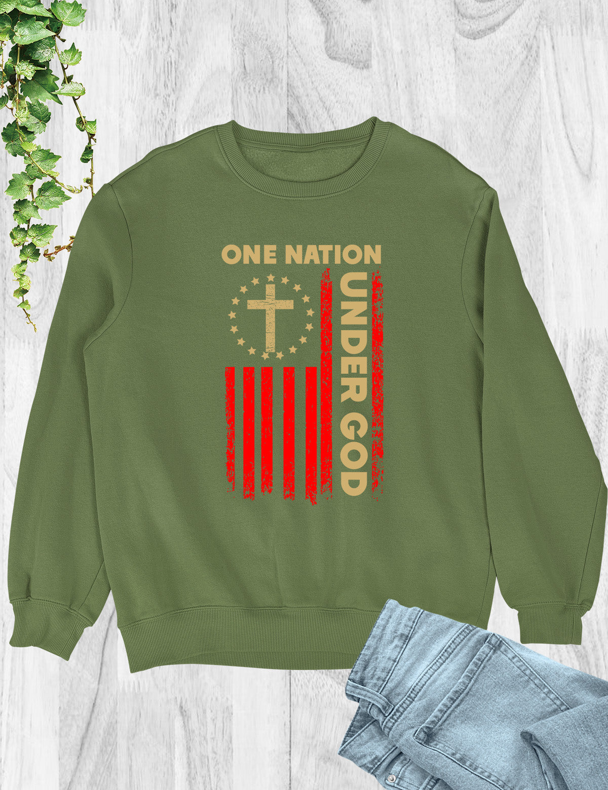 One Nation Under God Flag Christian Sweatshirt