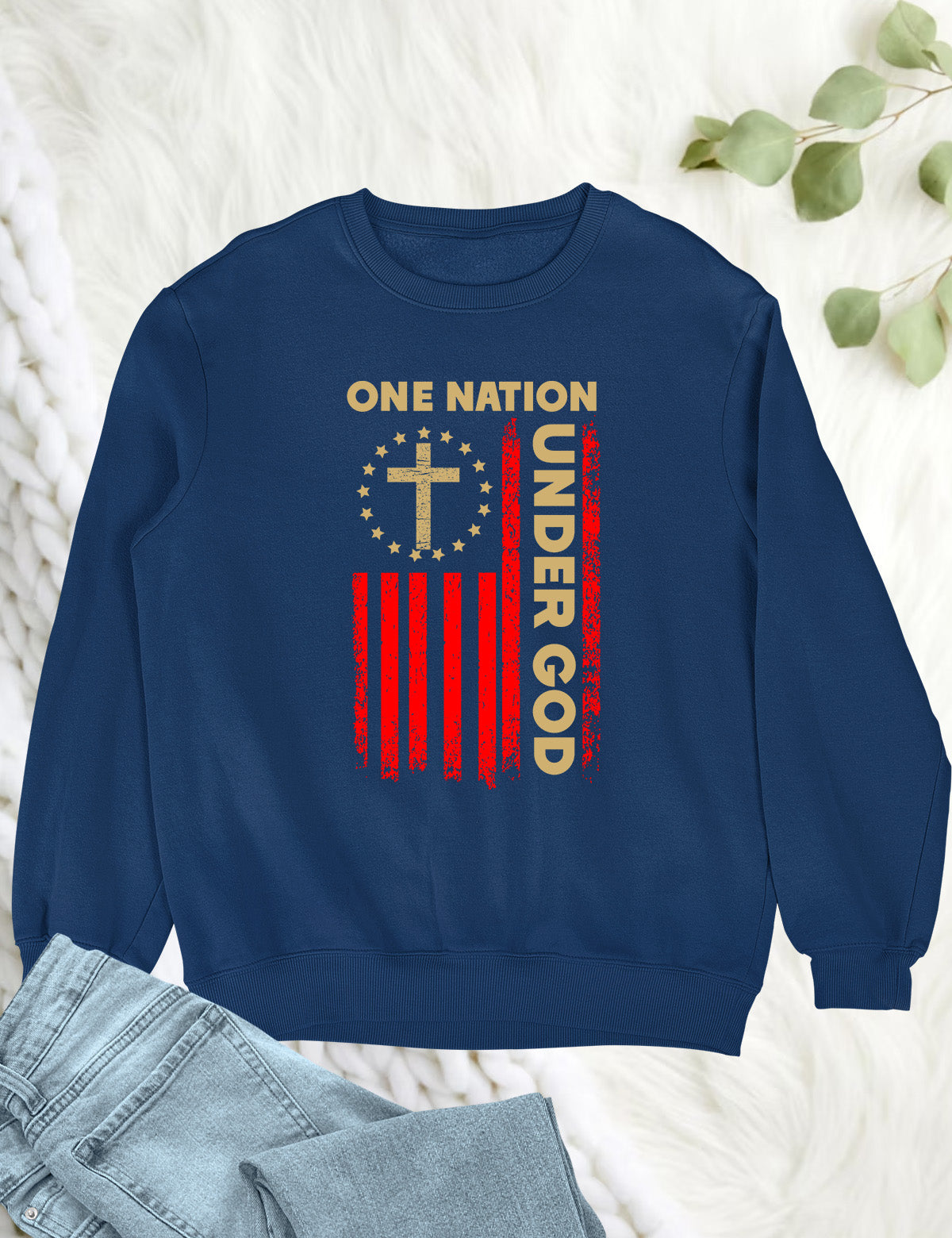 One Nation Under God Flag Christian Sweatshirt