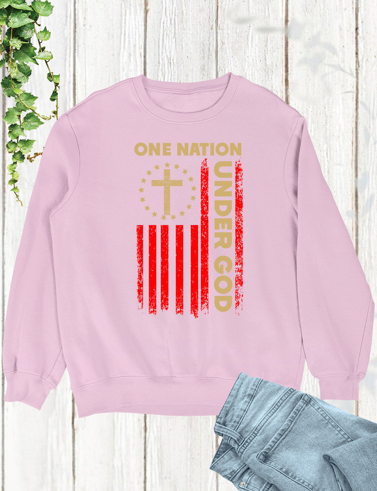One Nation Under God Flag Christian Sweatshirt
