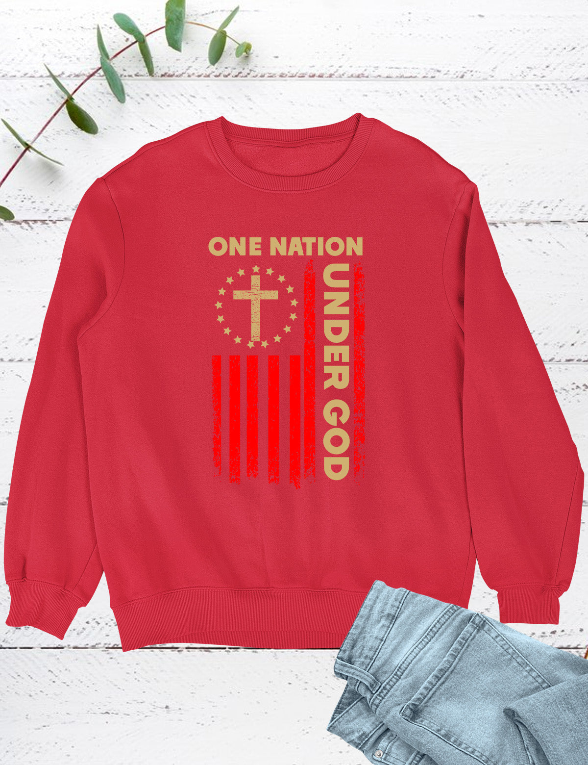 One Nation Under God Flag Christian Sweatshirt