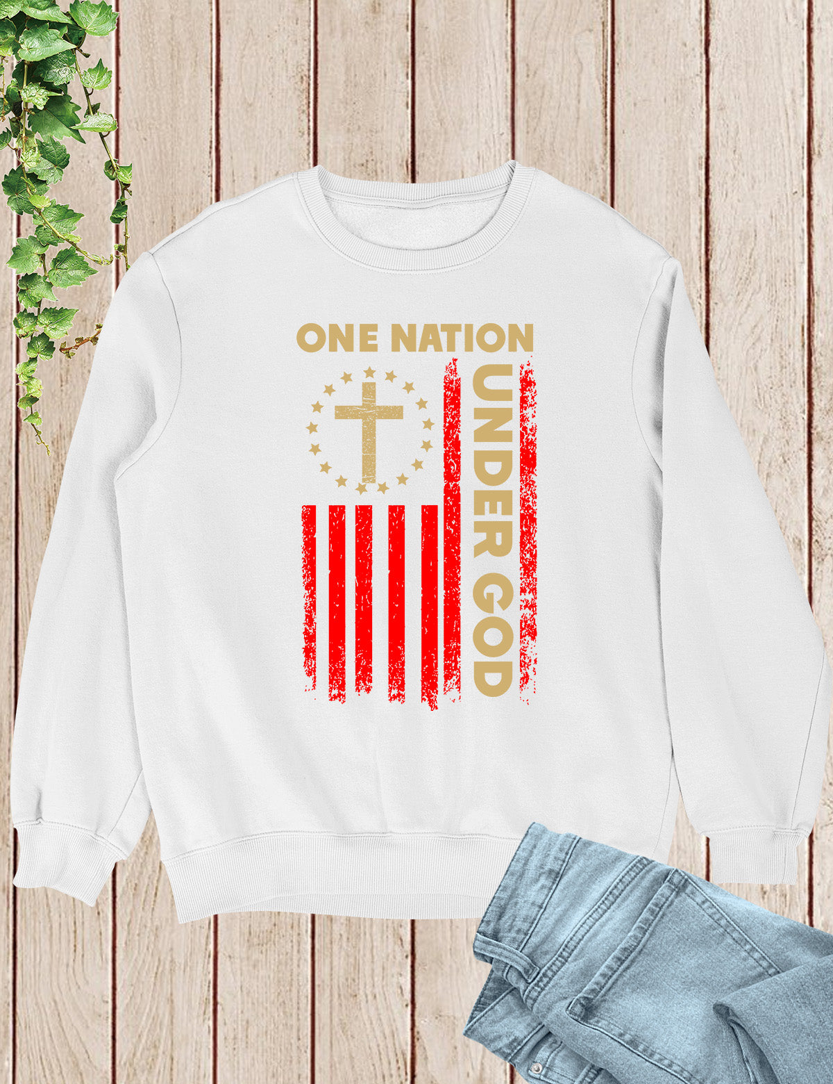 One Nation Under God Flag Christian Sweatshirt