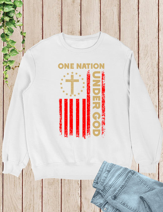 One Nation Under God Flag Christian Sweatshirt