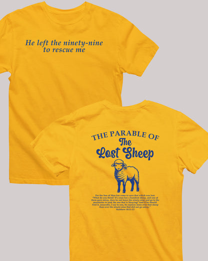 Parable of the Lost Sheep Bible Verse Front Back T Shirt