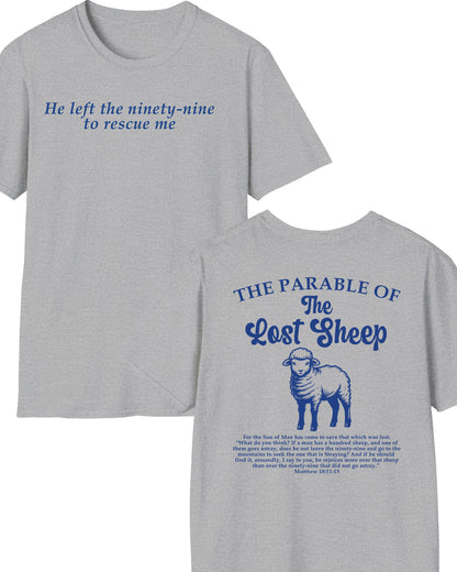 Parable of the Lost Sheep Bible Verse Front Back T Shirt