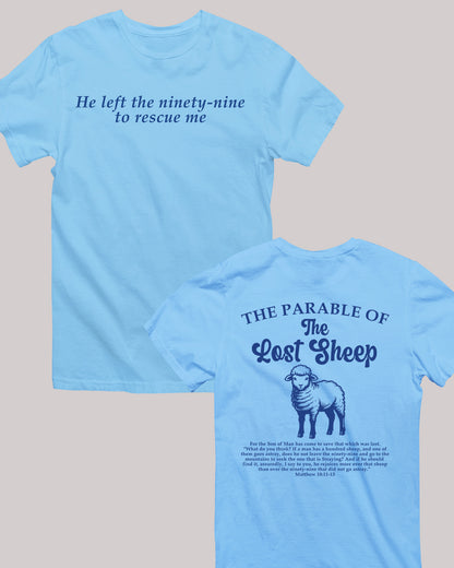 Parable of the Lost Sheep Bible Verse Front Back T Shirt