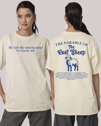 Parable of the Lost Sheep Bible Verse Front Back T Shirt