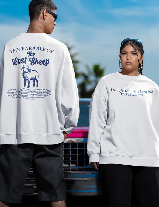 Parable of the Lost Sheep Bible Verse Front Back Sweatshirt