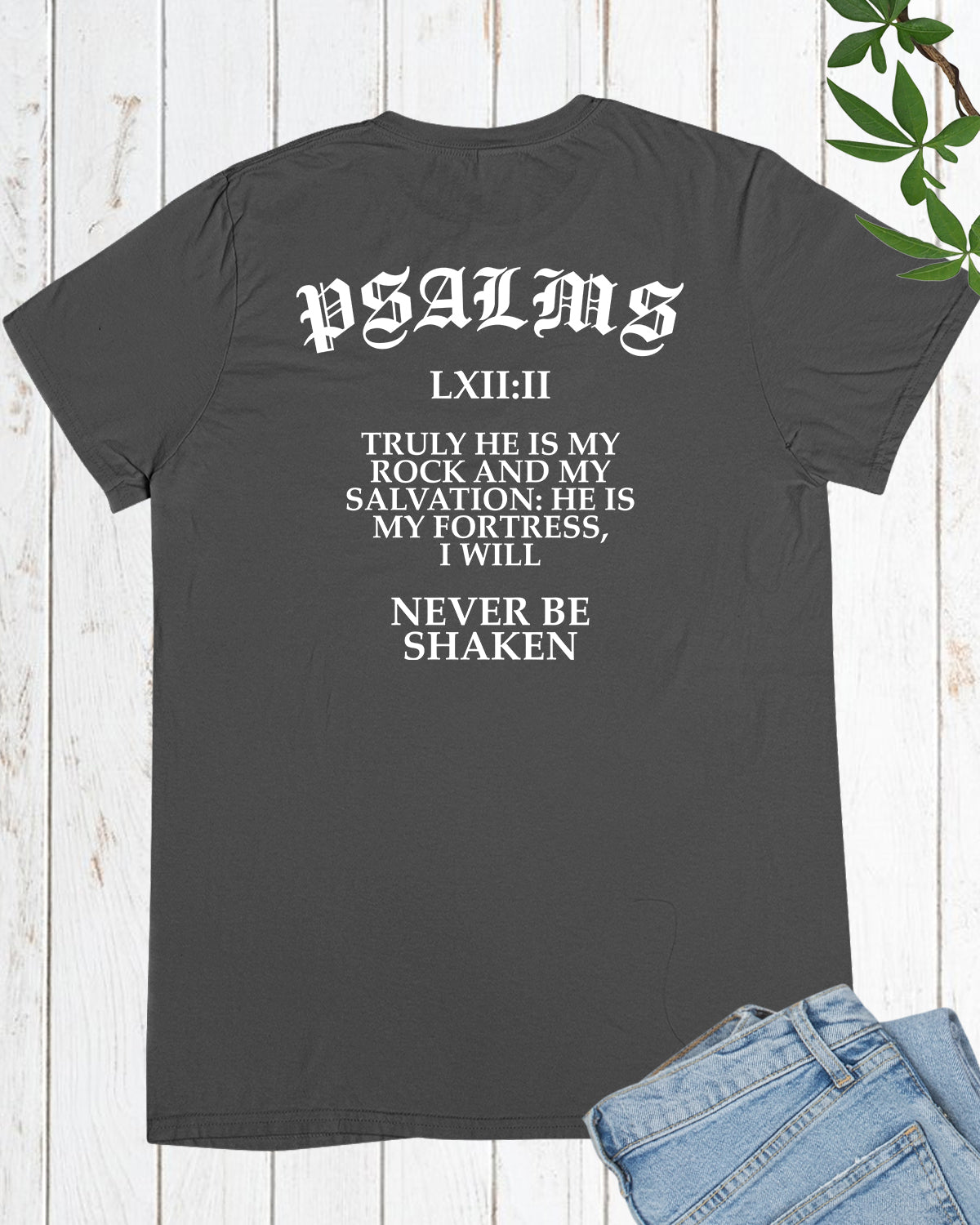Men's Bible Verse Christian Merch T Shirt Back print