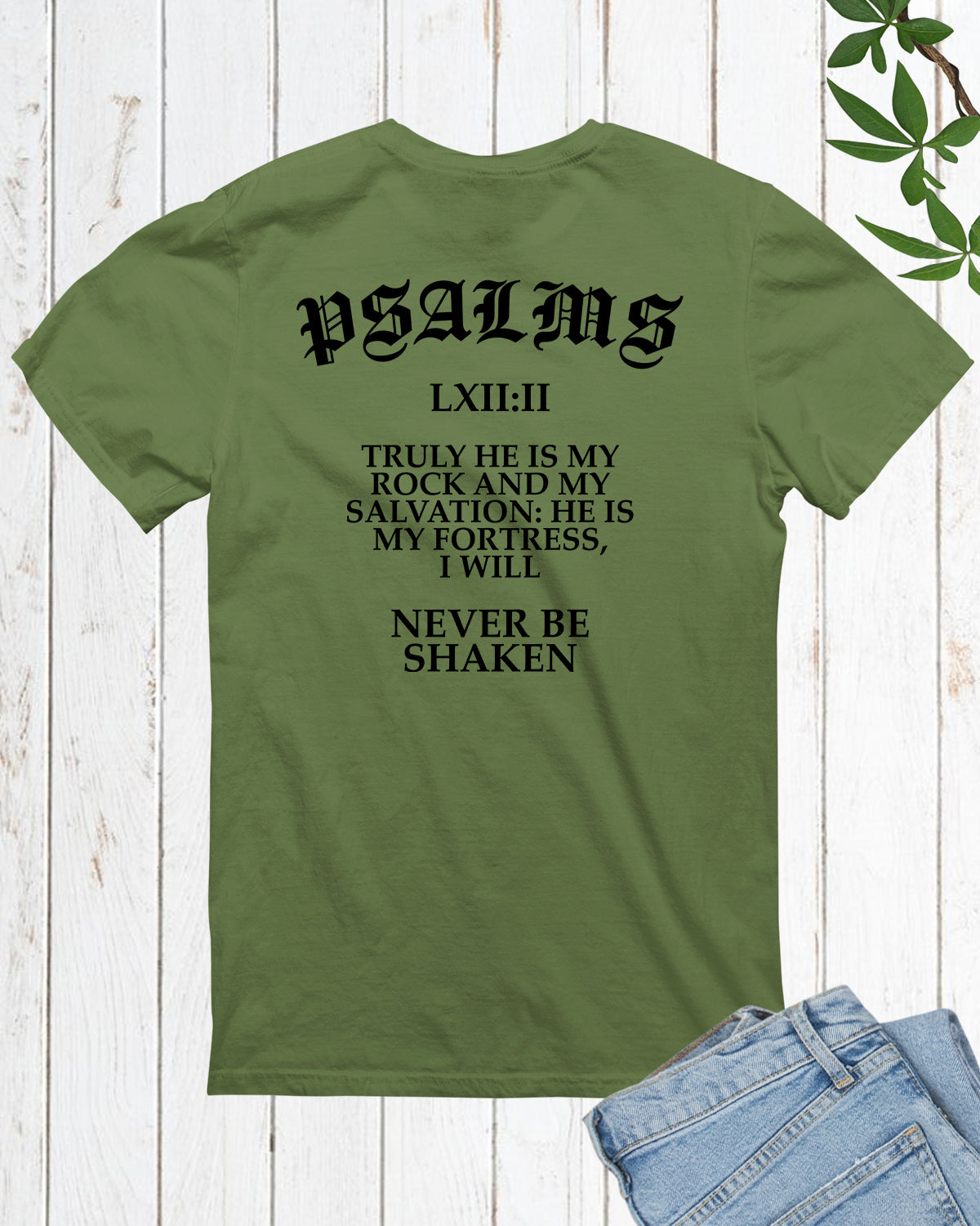 Men's Bible Verse Christian Merch T Shirt Back print