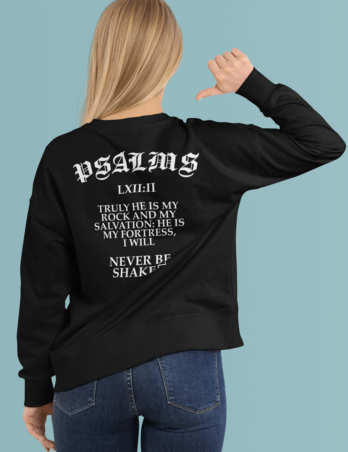Men's Bible Verse Christian Merch Sweatshirt Back print