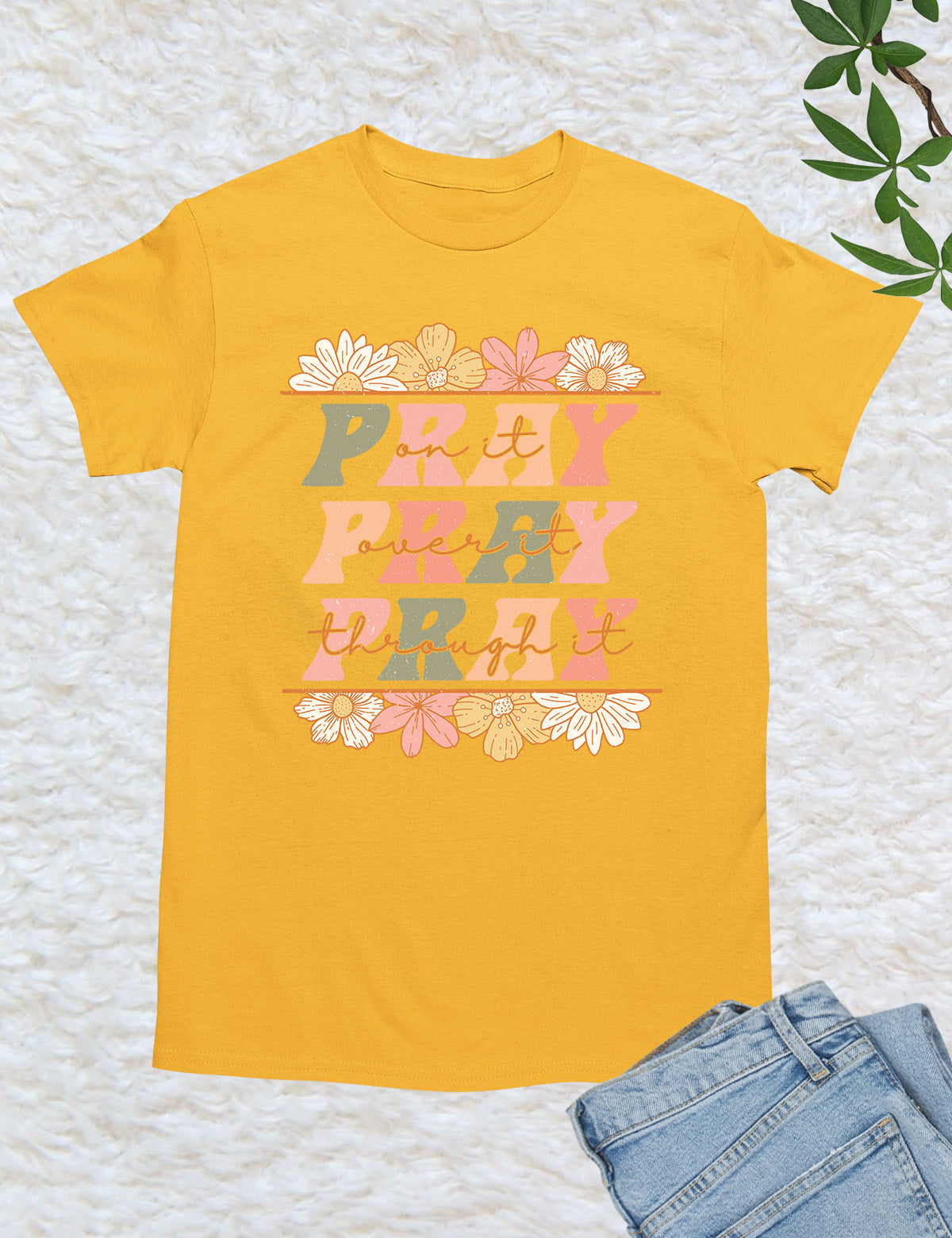 Pray Floral Bible Verse T Shirt