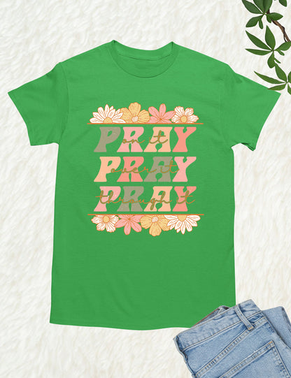 Pray Floral Bible Verse T Shirt