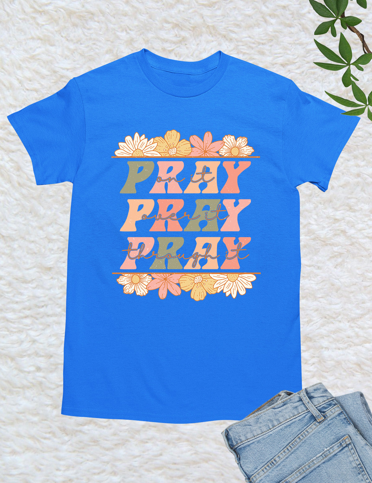 Pray Floral Bible Verse T Shirt