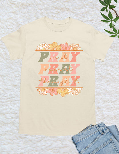 Pray Floral Bible Verse T Shirt