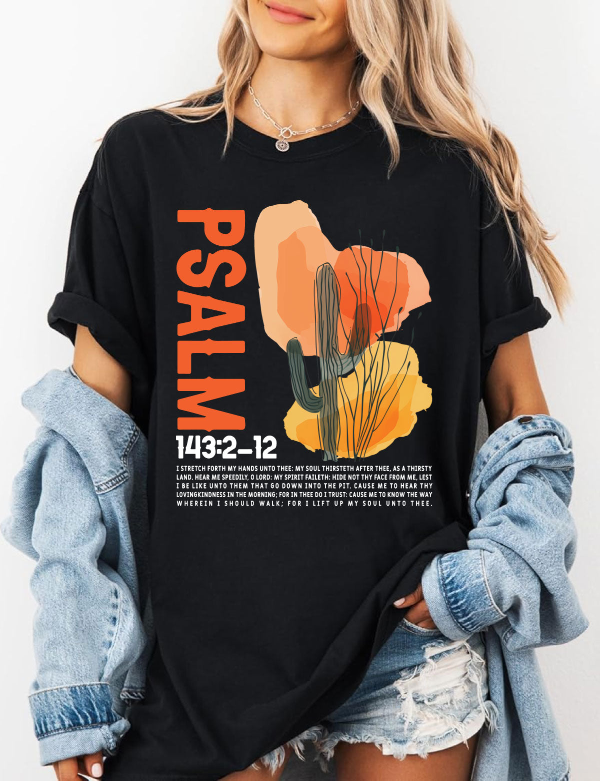 Psalm 143 Boho Christian Shirt