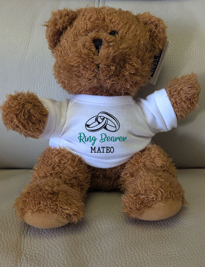 Ring Bearer Custom Teddy Bear Shirt With Name
